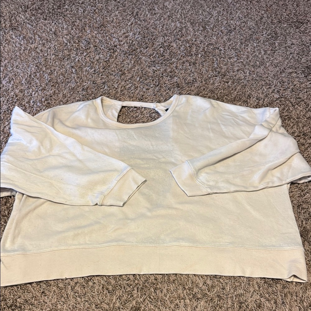 Women's Cream Top w/ Semi Open Back